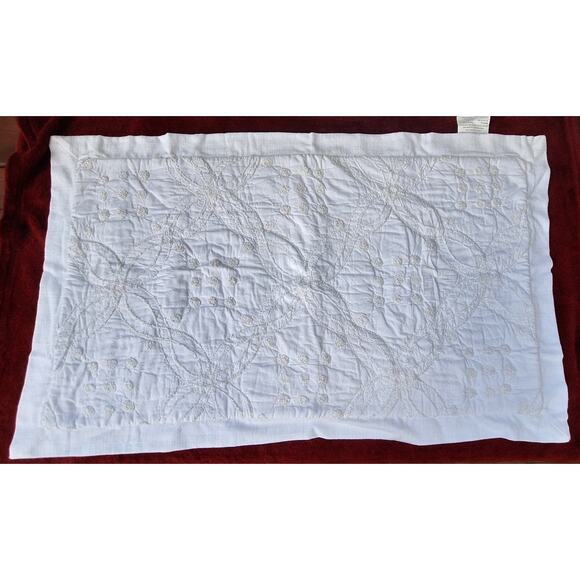 Pottery Barn Candlewick Handcrafted Quilted Cotton Set of 3 White Shams- King - Picture 4 of 14